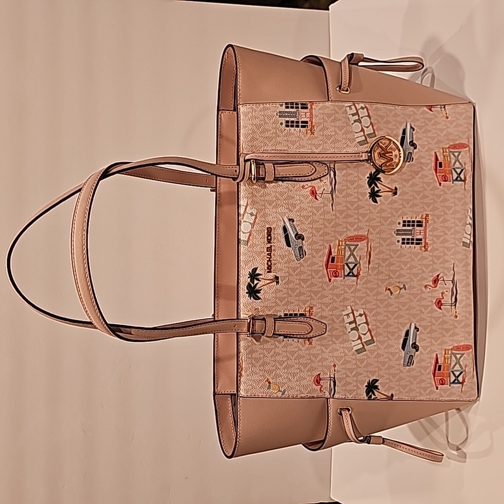Michael Kors Large Gilly Tote Powder Pink Miami Beach